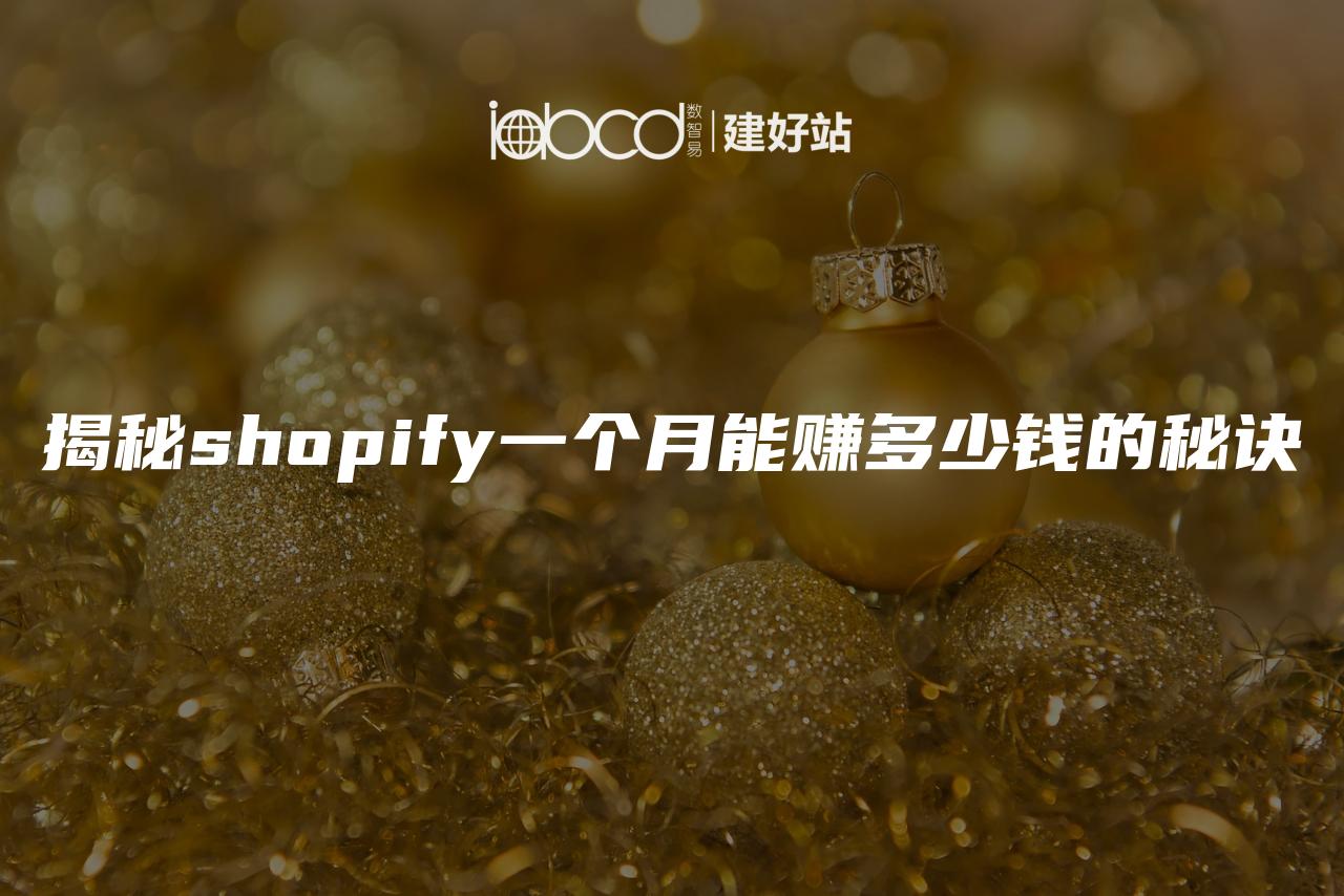 揭秘shopify一个月能赚多少钱的秘诀