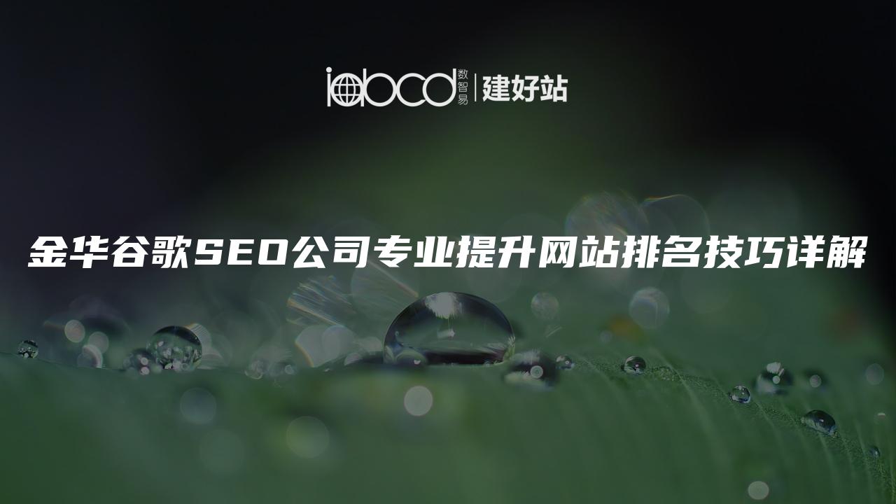 金华谷歌SEO公司专业提升网站排名技巧详解