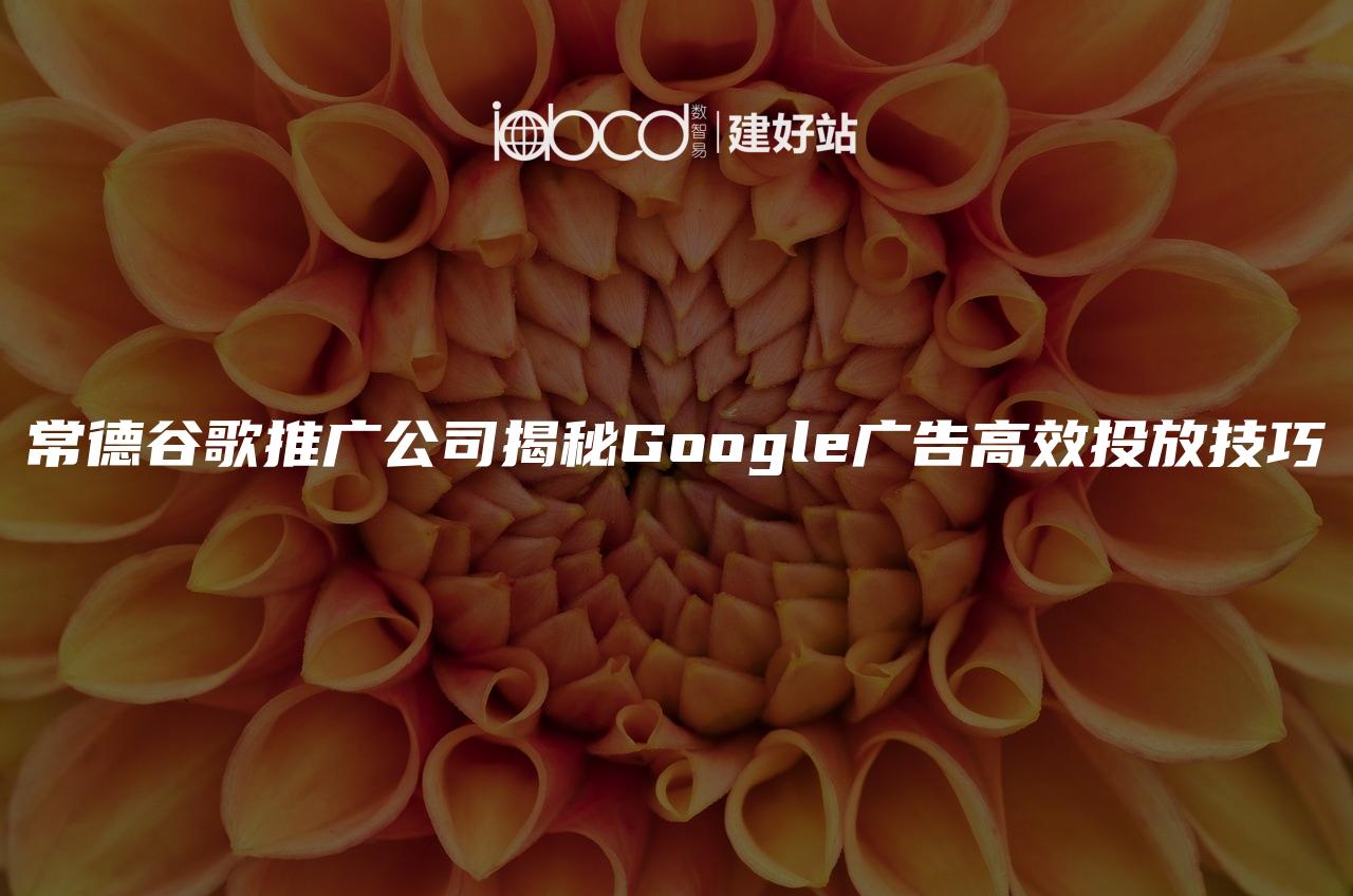 常德谷歌推广公司揭秘Google广告高效投放技巧