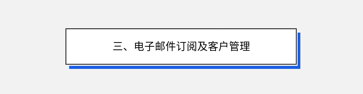 三、电子邮件订阅及客户管理