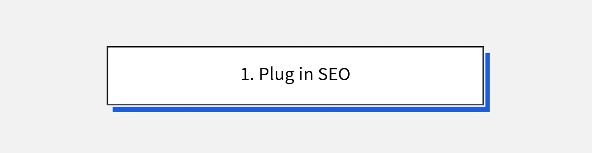 1. Plug in SEO