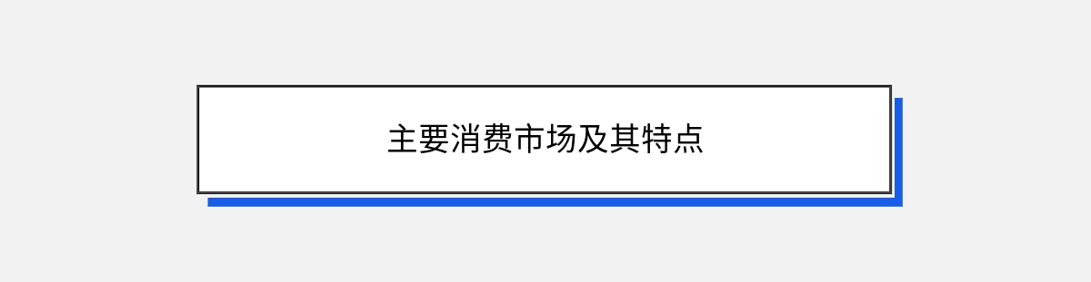 主要消费市场及其特点