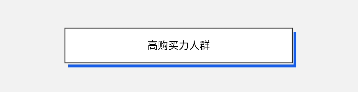 高购买力人群