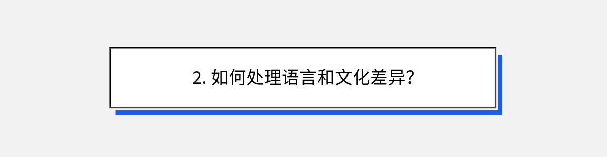 2. 如何处理语言和文化差异？