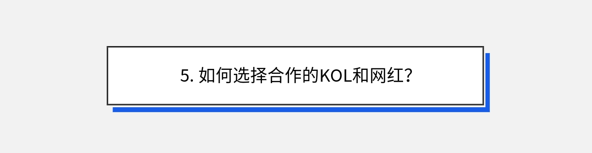 5. 如何选择合作的KOL和网红？