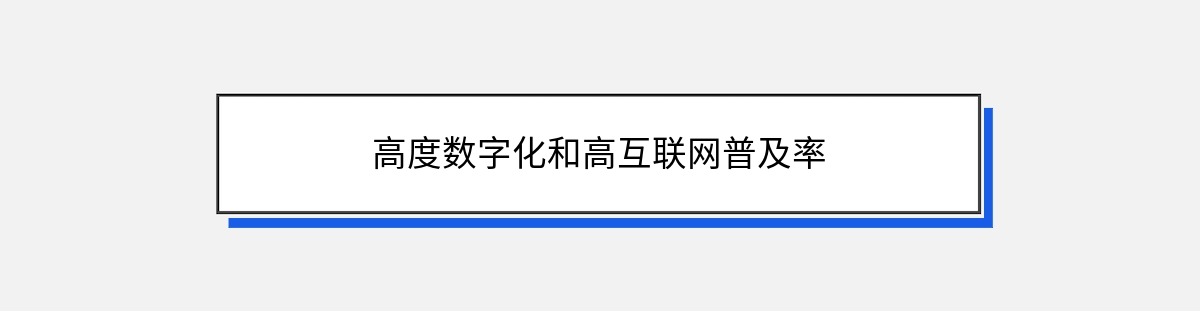 高度数字化和高互联网普及率