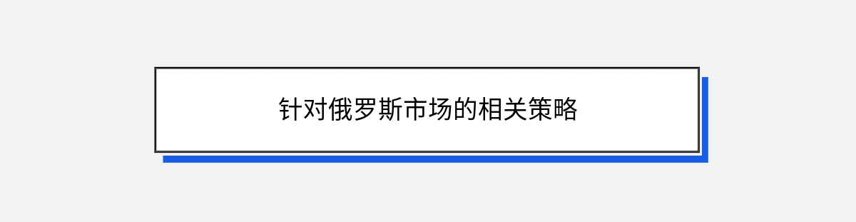 针对俄罗斯市场的相关策略