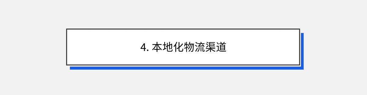 4. 本地化物流渠道