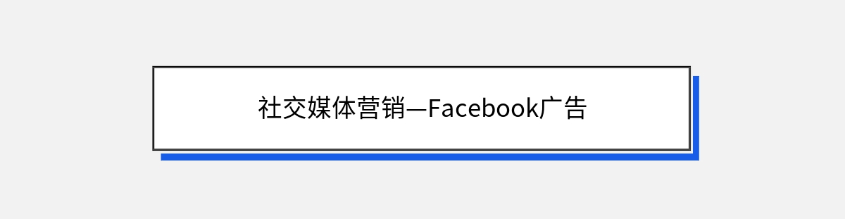 社交媒体营销—Facebook广告