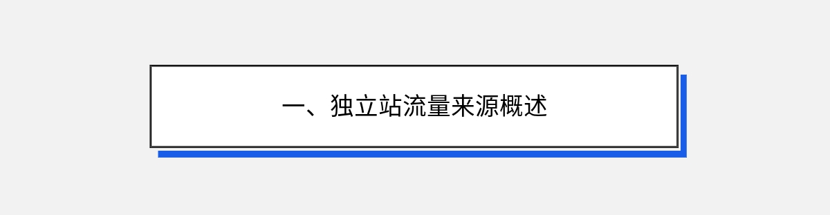 一、独立站流量来源概述