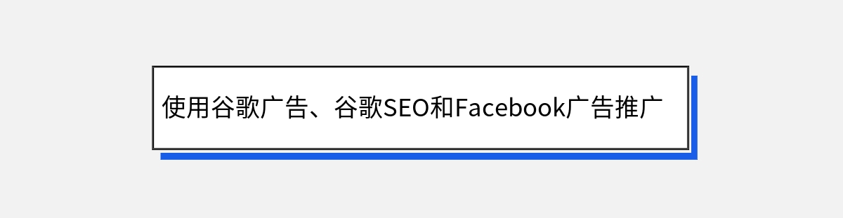 使用谷歌广告、谷歌SEO和Facebook广告推广策略