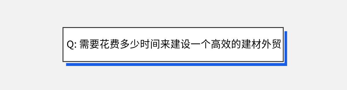 Q: 需要花费多少时间来建设一个高效的建材外贸网站？