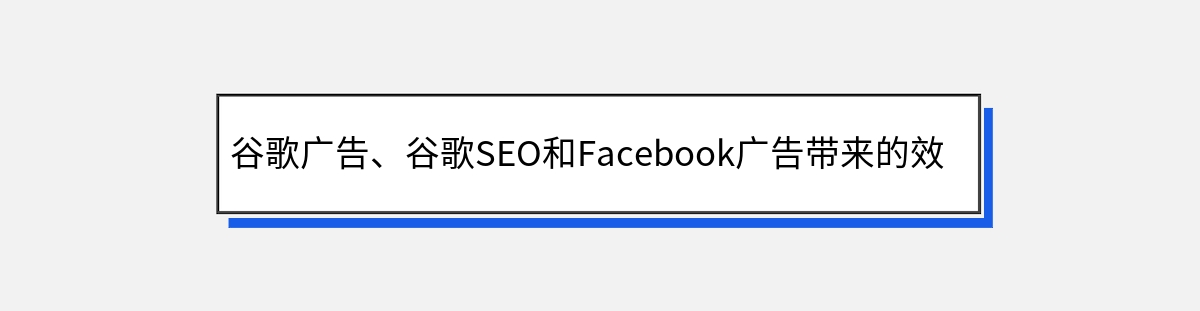 谷歌广告、谷歌SEO和Facebook广告带来的效果