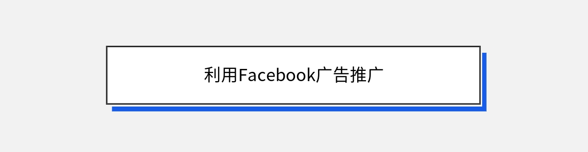 利用Facebook广告推广