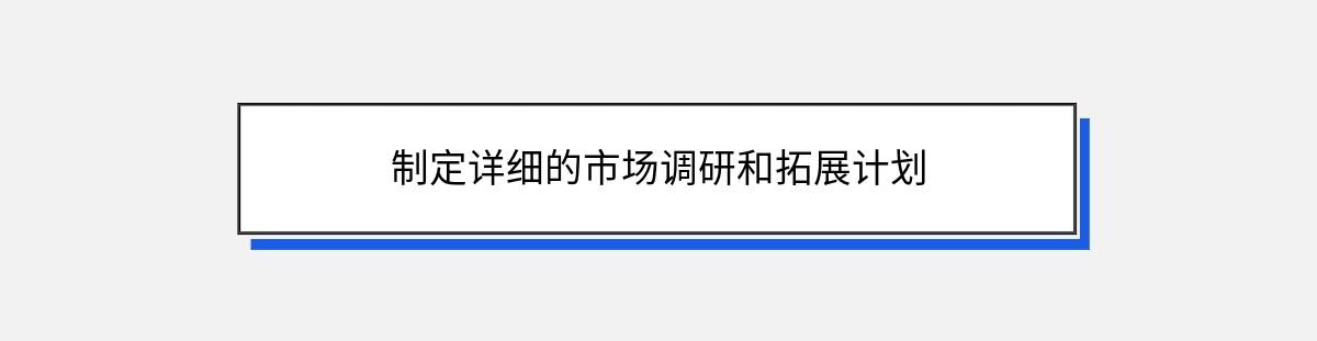 制定详细的市场调研和拓展计划