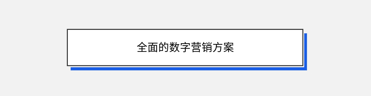 全面的数字营销方案