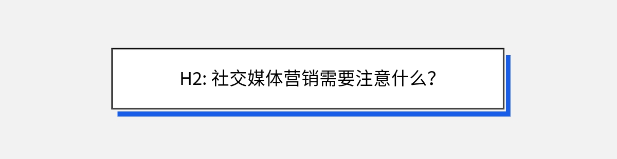 H2: 社交媒体营销需要注意什么？