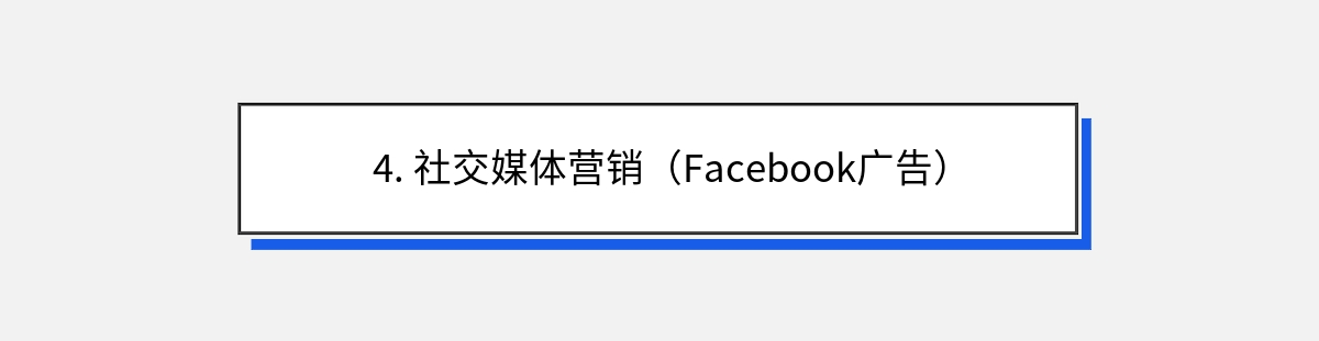 4. 社交媒体营销（Facebook广告）