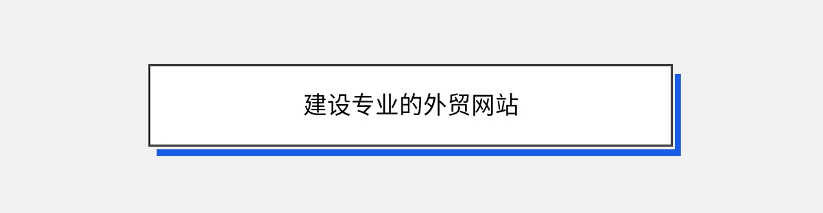 建设专业的外贸网站