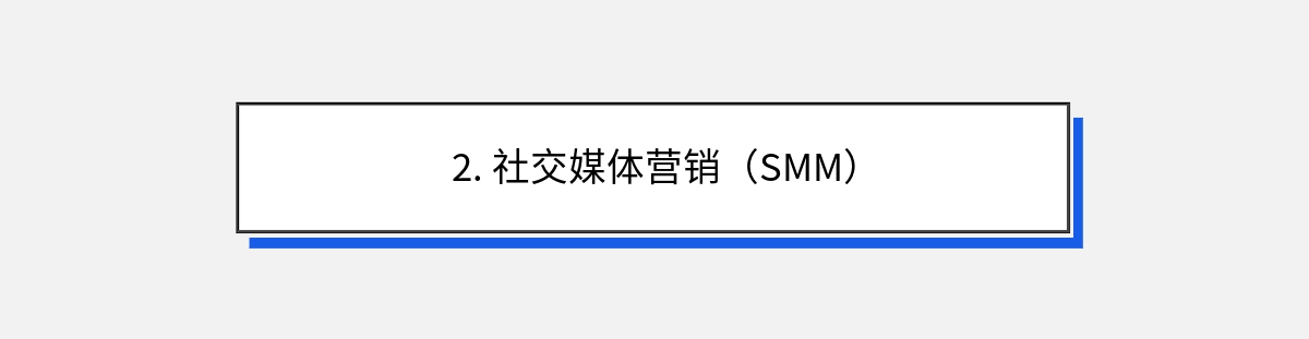 2. 社交媒体营销（SMM）