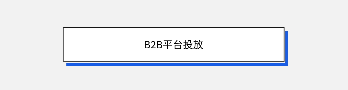 B2B平台投放