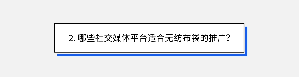 2. 哪些社交媒体平台适合无纺布袋的推广？