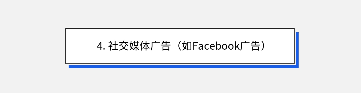 4. 社交媒体广告（如Facebook广告）