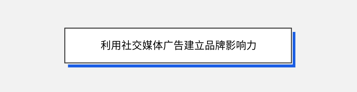 利用社交媒体广告建立品牌影响力