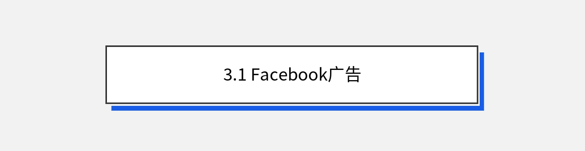 3.1 Facebook广告