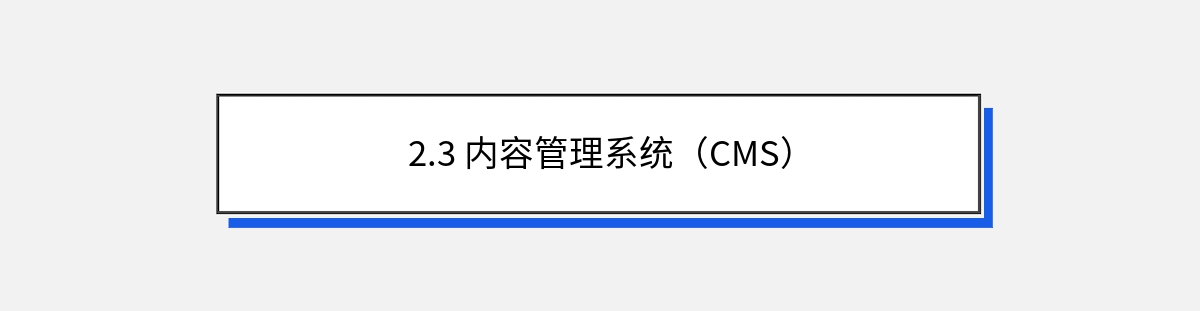 2.3 内容管理系统（CMS）