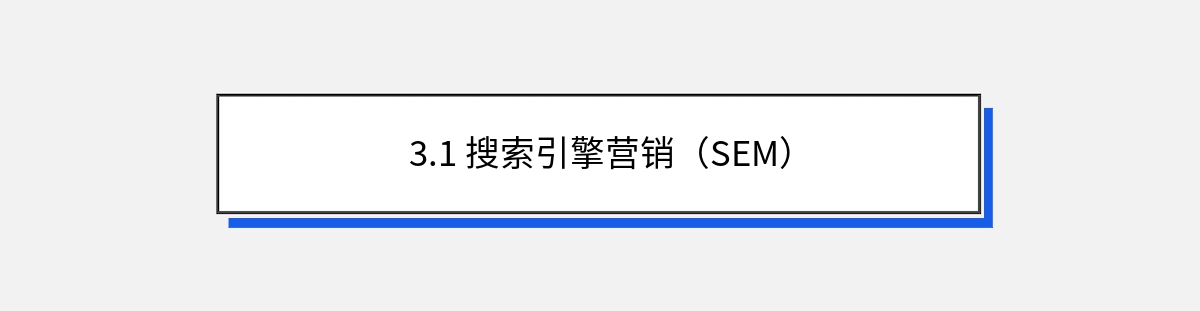 3.1 搜索引擎营销（SEM）