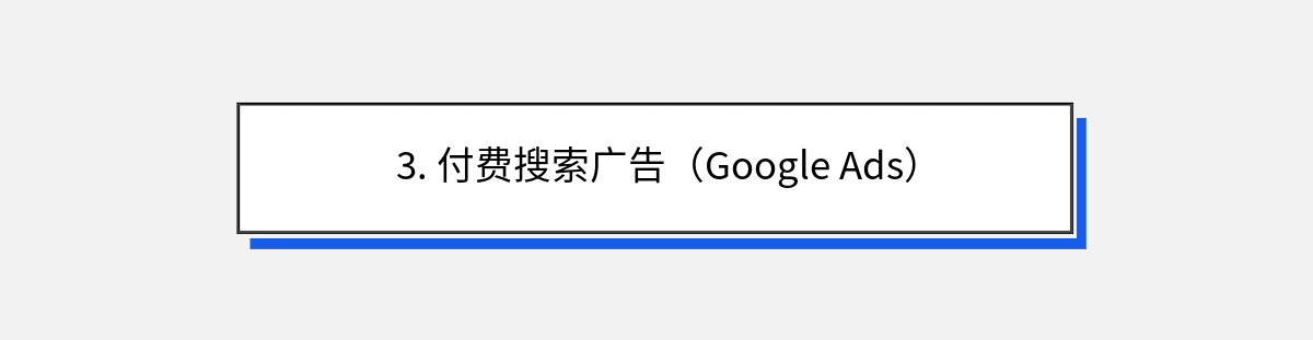 3. 付费搜索广告（Google Ads）