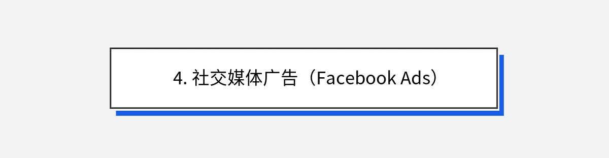 4. 社交媒体广告（Facebook Ads）