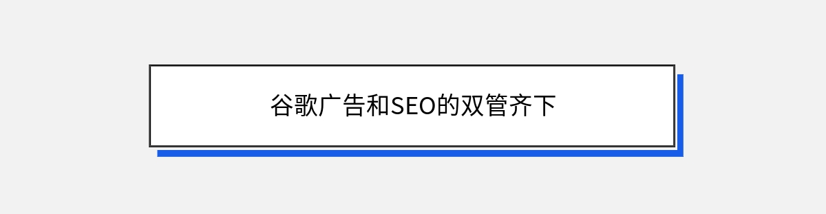 谷歌广告和SEO的双管齐下