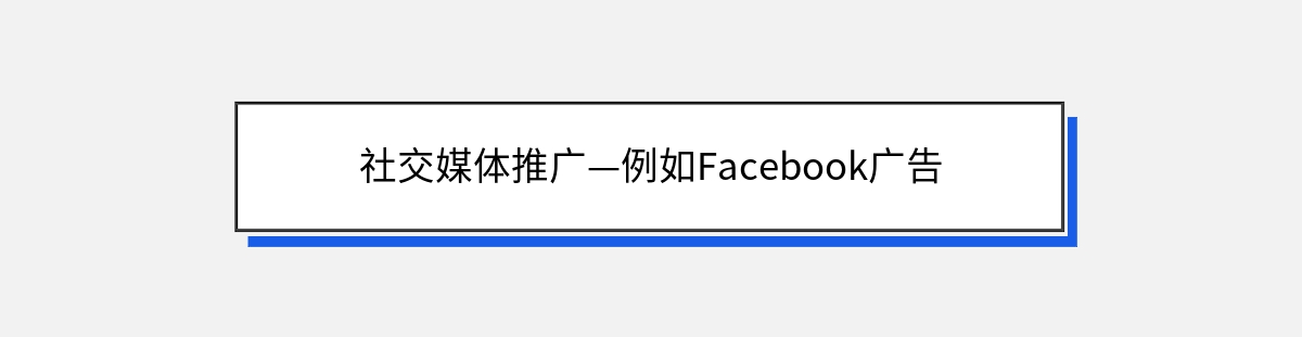 社交媒体推广—例如Facebook广告