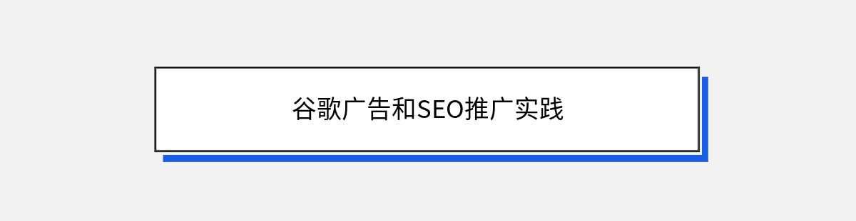 谷歌广告和SEO推广实践