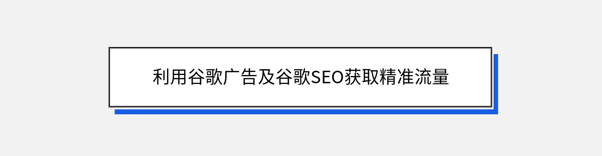 利用谷歌广告及谷歌SEO获取精准流量