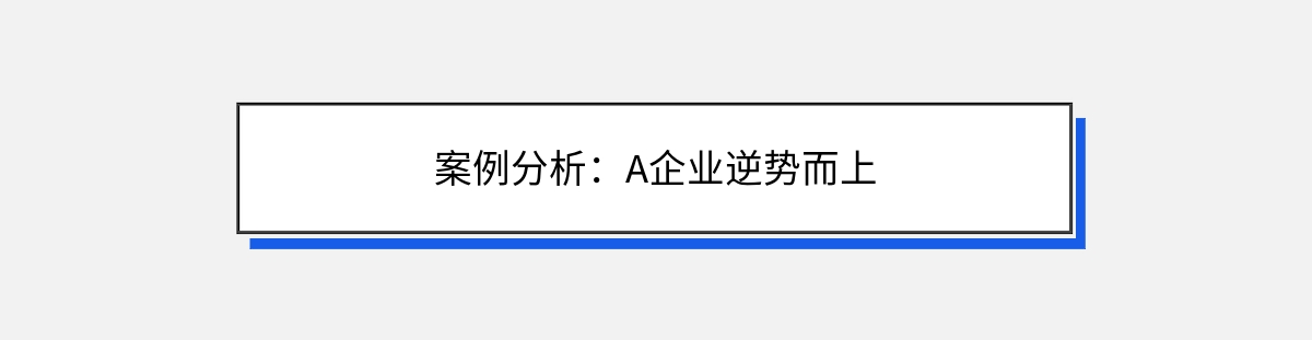 案例分析：A企业逆势而上