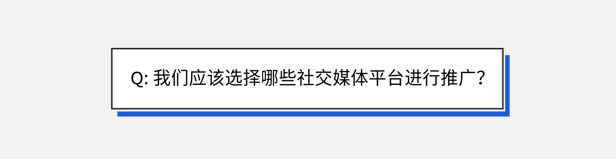 Q: 我们应该选择哪些社交媒体平台进行推广？