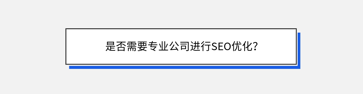 是否需要专业公司进行SEO优化？