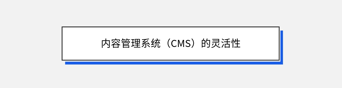 内容管理系统（CMS）的灵活性