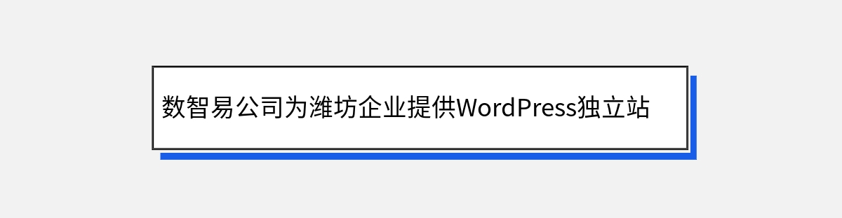 数智易公司为潍坊企业提供WordPress独立站建站和推广服务简介