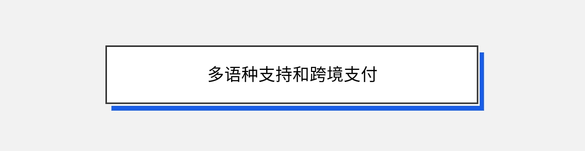 多语种支持和跨境支付