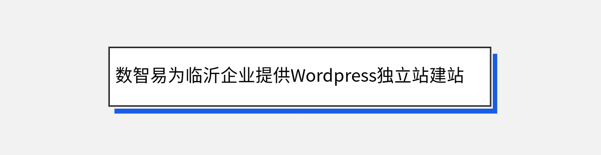 数智易为临沂企业提供Wordpress独立站建站和推广服务简介