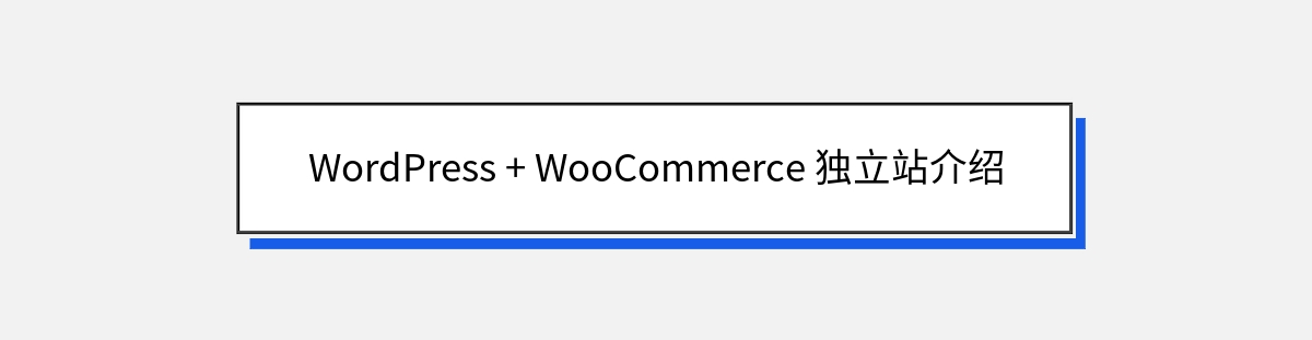 WordPress + WooCommerce 独立站介绍