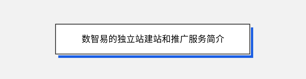 数智易的独立站建站和推广服务简介