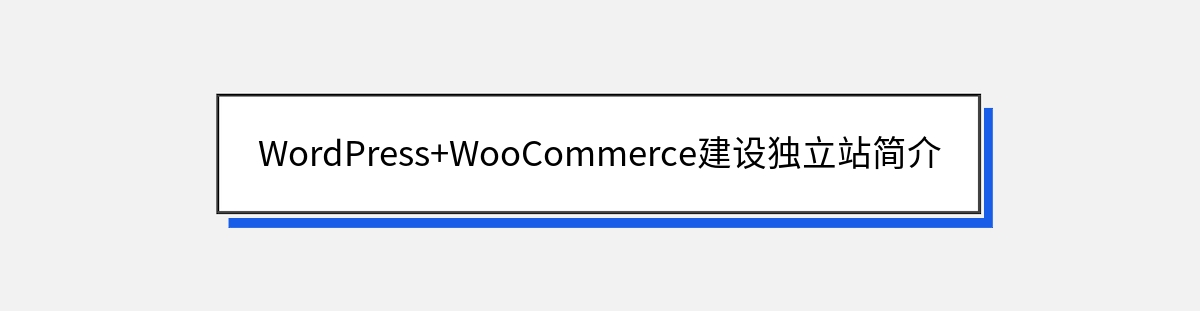 WordPress+WooCommerce建设独立站简介