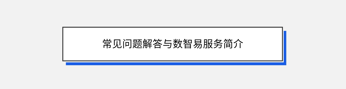 常见问题解答与数智易服务简介