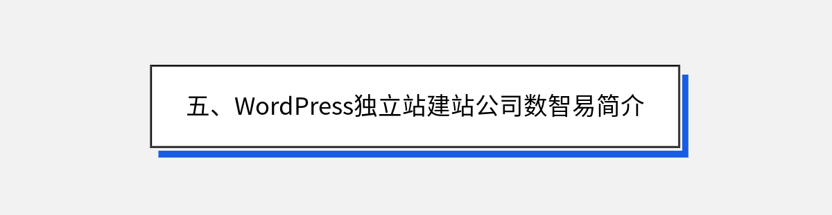 五、WordPress独立站建站公司数智易简介