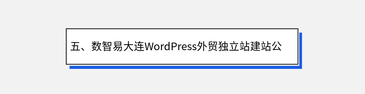 五、数智易大连WordPress外贸独立站建站公司简介